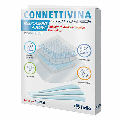 Cerotto connettivina hitech 10 x 10 cm 4 pezzi