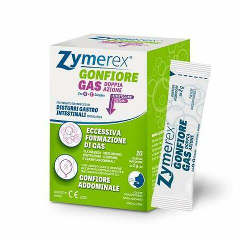 Zymerex gonfiore gas doppia azione con s+e complex 20 bustine monodose da 2 g