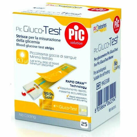 Strisce misurazione glicemia pic glucotest 25 pezzi