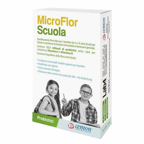 Microflor scuola 30 capsule masticabili