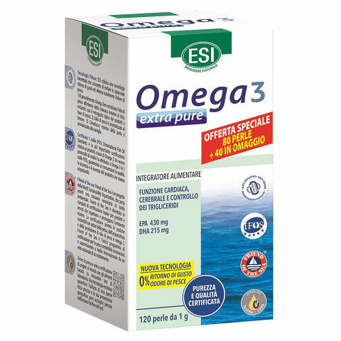 Omega 3 Extra Pure 80 Perle + 40 Perle In Omaggio