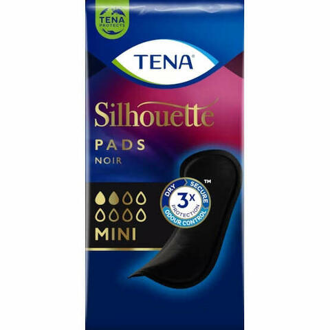 Assorbente nero incontinenza leggera  silhouette noir mini 18 pezzi