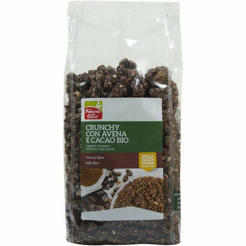 Fsc crunchy con avena e cacao bio ad alto contenuto di fibre con olio di girasole senza olio di palma 375 g