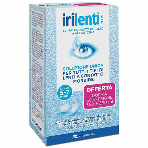 Irilens Plus Soluzione Unica per Lenti a Contatto Doppia Confezione 360 ML + 360 ML