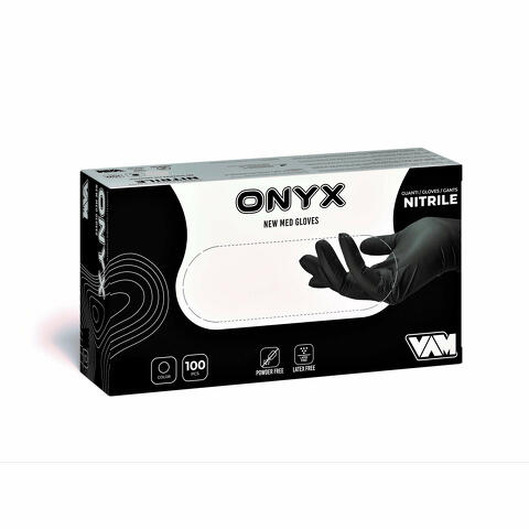 Onyx Guanti in Nitrile Nero TG.S