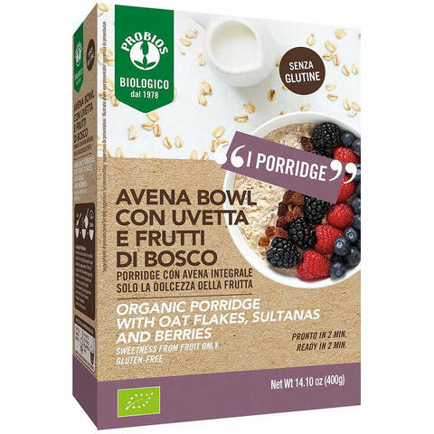 Bio avena bowl frutti di bosco porridge con avena integrale 400 g