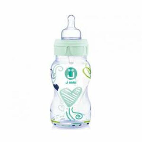 Biberon antiotite e anticoliche 330 ml - J BIMBI Trendy VERDE ACQUA 6m+