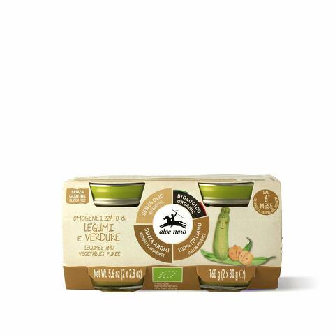 Omogeneizzato legumi e verdure baby food bio 2 x 80 g