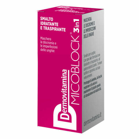 Dermovitamina micoblock 3 in 1 smalto idratante e traspirante fucsia 5ml