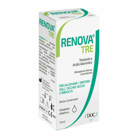 Renova tre collirio a base di trealosio e acido ialuronico 10ml senza conservanti