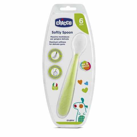 Chicco cucchiaio morbido silicone 6m+ verde up