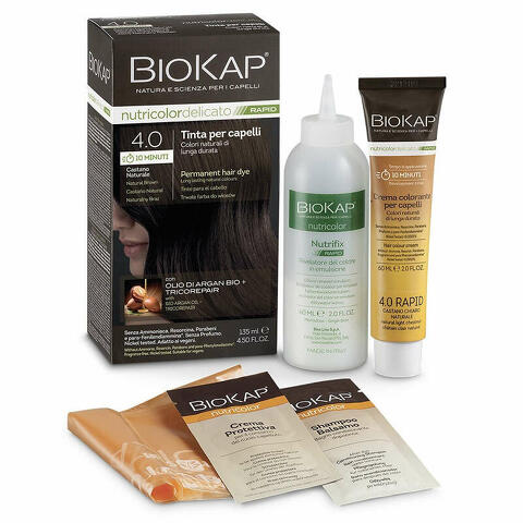 Bios line  biokap nutricolor delicato rapid tinta 4,00 castano naturale 135ml