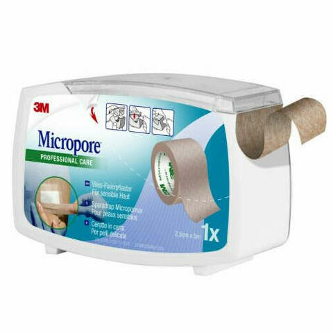 Cerotto in carta micropore surgical tape tan m5x25mm dispenser