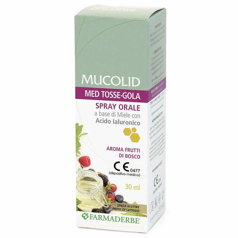 Mucolid med tosse gola spray orale 30ml aroma frutti di bosco