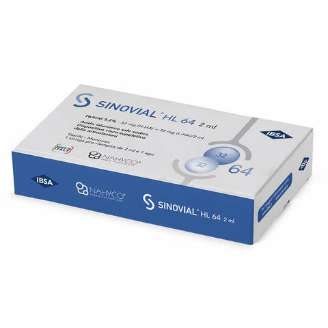 Siringa intra-articolare sinovial hl 64 32mg + 32mg 1 fs 2ml ago gauge 21