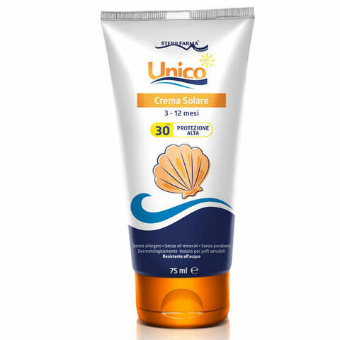 Unico crema solare 3-12 mesi protezione alta SPF 30+ 75ml