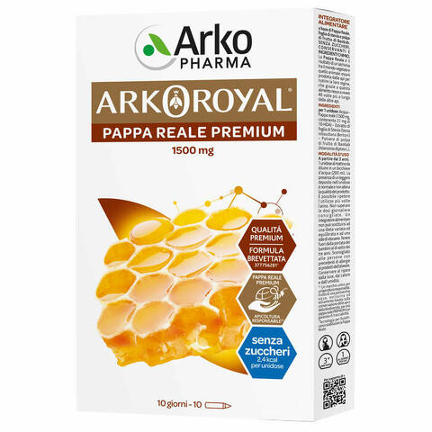 Arkoroyal pappa reale 1500mg senza zucchero 10 flaconcini da 15ml