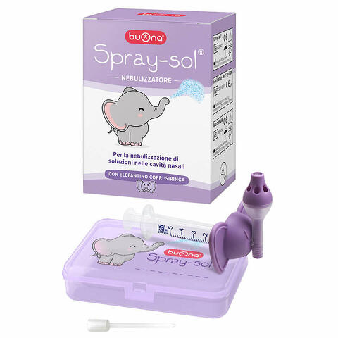 Buona spray-sol kit 5 pezzi 1 spray sol + 1 siringa luer lock da 5ml + 1 ago cannula + elefantino copri-siringa