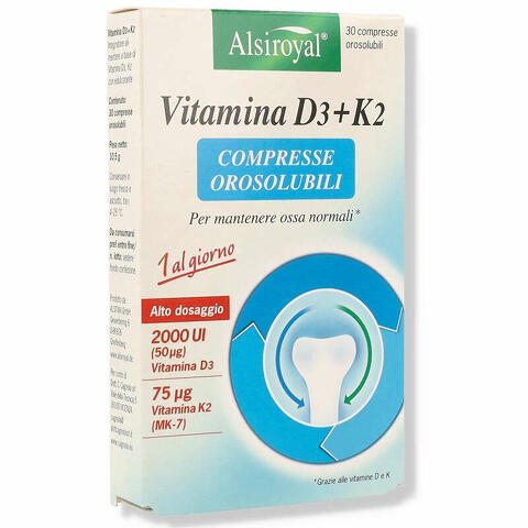 Alsiroyal vitamina d3+k2 30 compresse orosolubili