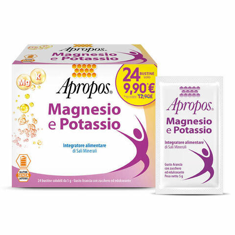 Apropos magnesio potassio 24 bustine da 5 g gusto arancia