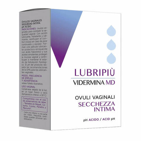 Vidermina lubripiu' ovuli vaginali 2 blister da 5 ovuli