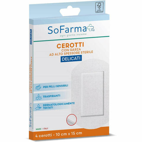 Cerotto delicato 10x15 cm 4 pezzi sofarmapiu'