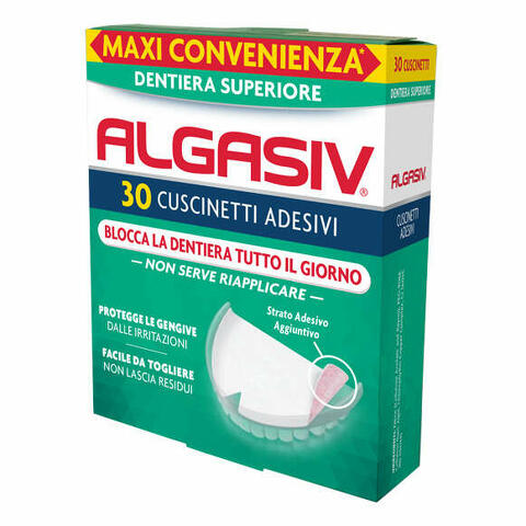 Algasiv adesivo per protesi dentaria superiore 30 pezzi