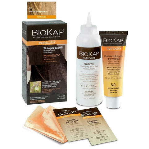 Biokap nutricolor 9,0 biondo chiarissimo tinta tubo + flacone