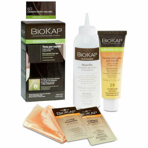 Biokap nutricolor delicato 5,0 new castano chiaro naturale tinta 140ml