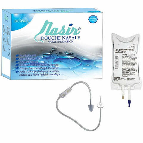 Nasir doccia nasale con soluzione fisiologica isotonica 6 sacche 500ml + 1 blister