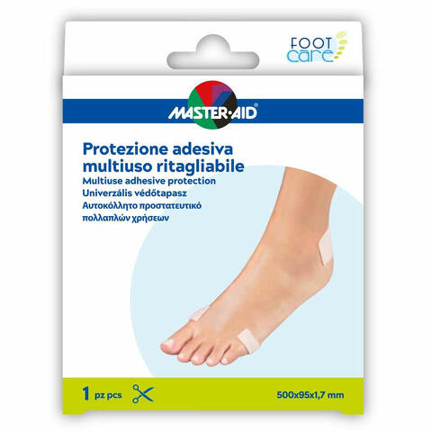 Protezione adesiva multiuso master-aid footcare ritagliabile 50x9,5 cm a6