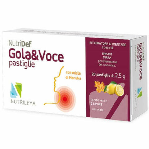 Nutridef gola & voce miele e limone 20 pastiglie