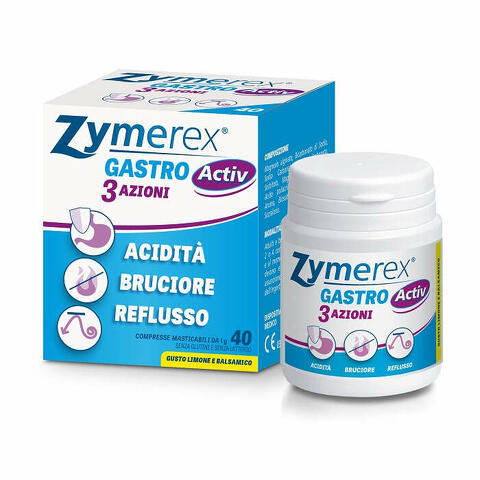 Zymerex gastro activ 3 azioni 40 compresse masticabili