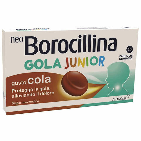 Neoborocillina gola junior 15 pastiglie gusto cola