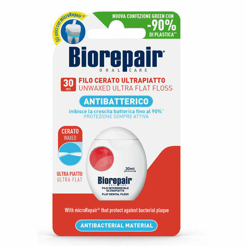 Biorepair oral care antibatterico filo non cerato ultrapiatto denti sensibili 25+5 metri