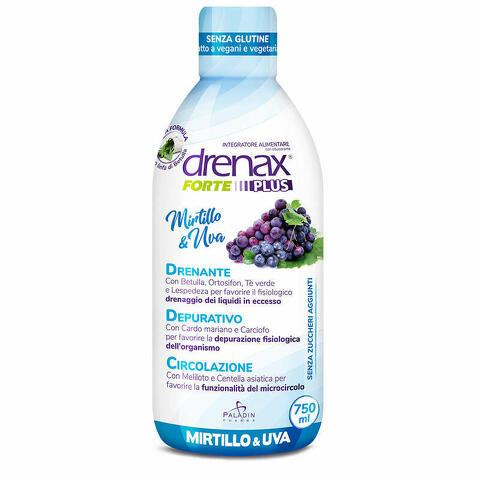 Drenax forte plus originale con mirtillo e uva 750ml