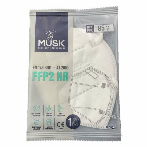 Musk mascherina ffp2 musk021 white 10 pezzi