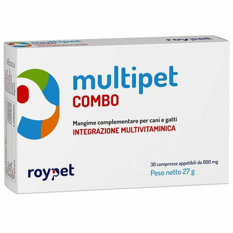 Multipet combo integratore vitaminico per cani e gatti 30 compresse