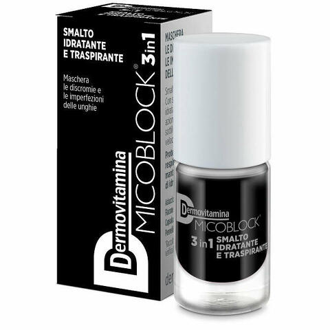 Dermovitamina micoblock 3in1 smalto idratante e traspirante nero 5ml