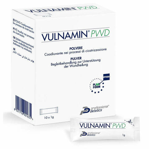 Vulnamin pwd medicazione interattiva in polvere di sodio jaluronato e aminoacidi 10 stick pack