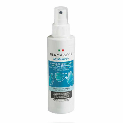 Dermarays sanifil spray detergente igienizzante spray con clorexidina per mascherine e guanti 100ml