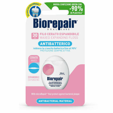 Biorepair oral care antibatterico filo cerato espandibile gengive delicate 25+5 metri