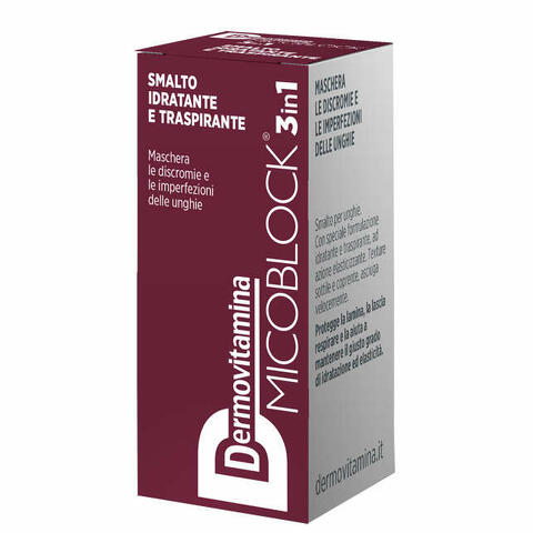 Dermovitamina micoblock 3 in 1 smalto idratante e traspirante bordeaux 5ml