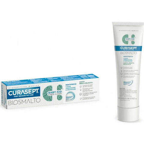 Curasept biosmalto dentifricio baby kid menta carie abrasione & erosione 50 ml