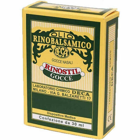 Rinostil gocce nasali flacone 30ml olio rinobalsamico per laprotezione della mucosa nasale e la pulizia delle fosse nasali