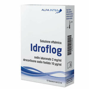 Alfa intes - Soluzione oftalmica idroflog a base di ialuronato di sodio e idrocortisone sodio fosfato 15 flaconcini da 0,5 ml