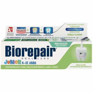 Biorepair - Oral care junior 6-12 anni dentifricio protezione anti carie smalto neoformato alla menta delicata 75 ml