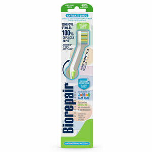 Biorepair - Oral care spazzolino antibatterico junior 6-12 anni piu' comfort setole medio soft