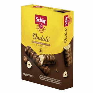 Schar - Ondule' barrette con ripieno di nocciole ricoperte di cioccolato al latte 3 porzioni da 30 g