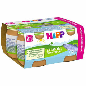 Hipp - Omogeneizzato salmone/verdure 4x80 g